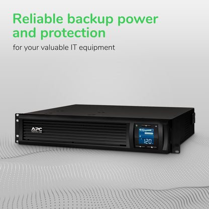 APC 1500VA Smart UPS with SmartConnect, SMC1500-2UC Rack Mount UPS Battery Backup, Sinewave, AVR, 120V, Line Interactive Uninterruptible Power Supply
