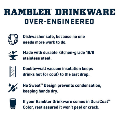 YETI Rambler 26 oz Bottle, Vacuum Insulated, Stainless Steel with Color Matching Straw Cap, Rescue Red