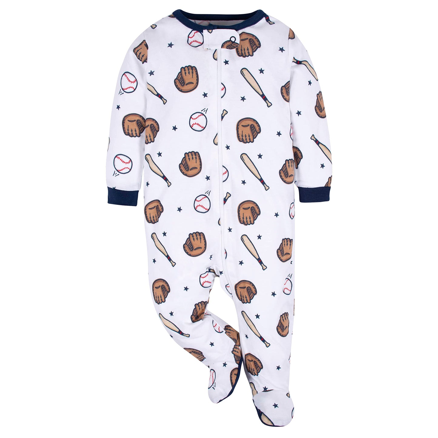 Gerber Baby Boy's 4 Pack Sleep 'N Play Footie, Sports Blue, 6-9 Months