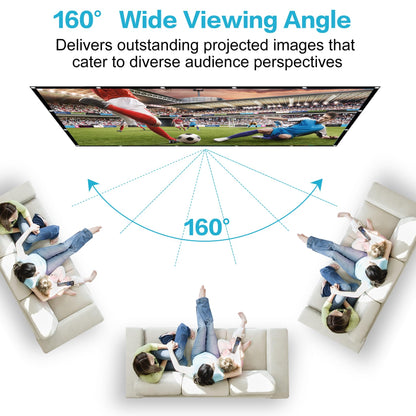 Taotique Projector Screen 120 inch, Movie Projector Screen 16:9 Foldable and Portable Anti-Crease Indoor Outdoor Projection Double Sided Video Projector Screen for Home, Party, Office, Classroom