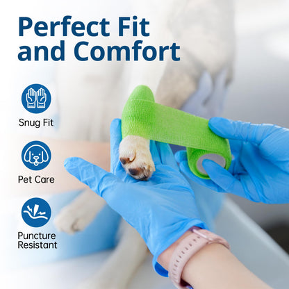 SwiftGrip Disposable Nitrile Exam Gloves, Blue, Nitrile Gloves Disposable Latex Free, Medical Gloves, Cleaning Gloves, Food-Safe Rubber Gloves, Powder Free, Non-Sterile, 100-ct Box (Large)