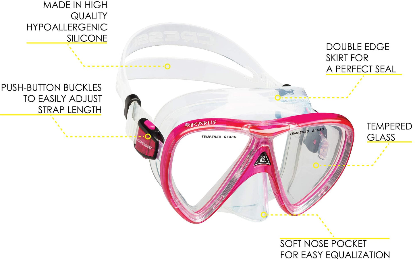 Cressi Bonete Pro Dry Set, Translucent Pink, S/M