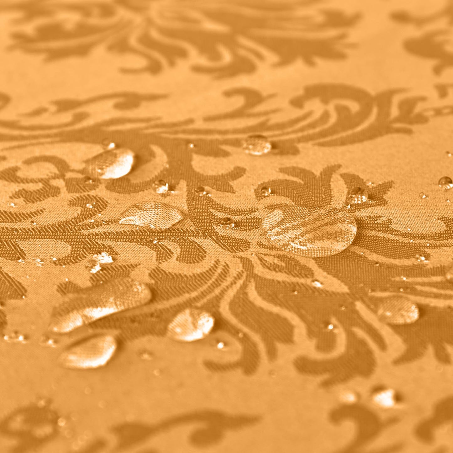 SASTYBALE Amber Rectangle Jacquard Tablecloth, Spill Wrinkle Proof Damask Table Cloth for Rectangle Tables, Rectangular Harvest Fall Inddor Outdoor Tablecloths, 60x 102 Inch Amber