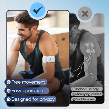 Comfytemp Wireless TENS Unit Muscle Stimulator for Pain Relief Therapy, Relieve Sciatica Rechargeable TENS Machine for Pain Management, Portable TENS Device for Back, Shoulder, Cramps Pain Relief
