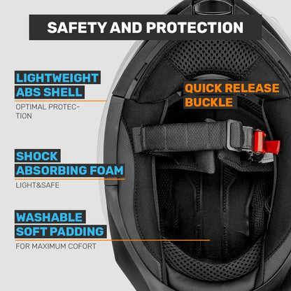 Westt Motorcycle Modular Helmets - Full Face Motorcycle Helmet with Flip up Dual Visor, DOT Approved, Men Women Helmet for Motorbike Street Bikes ATV