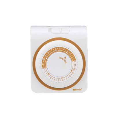 Woods 50001WD Indoor 24-Hour Heavy Duty Plug-In Mechanical Timer; 1 Grounded Outlet