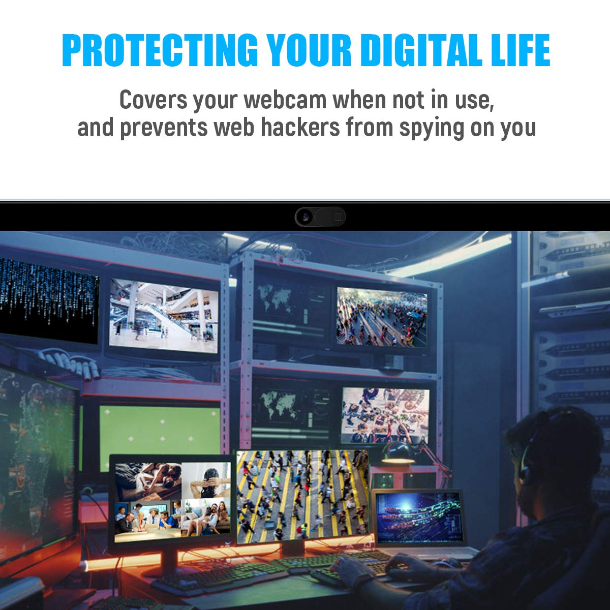 Webcam Cover Slide, Ultra Thin Phone Camera Cover, Camera Cover Blocker for Macbook, iMac, Laptop, Desktop, Pc, iPad, iPhone, Smartphone Protect Your Visual Privacy Security (Pink/Blue/Green-3 Pack)