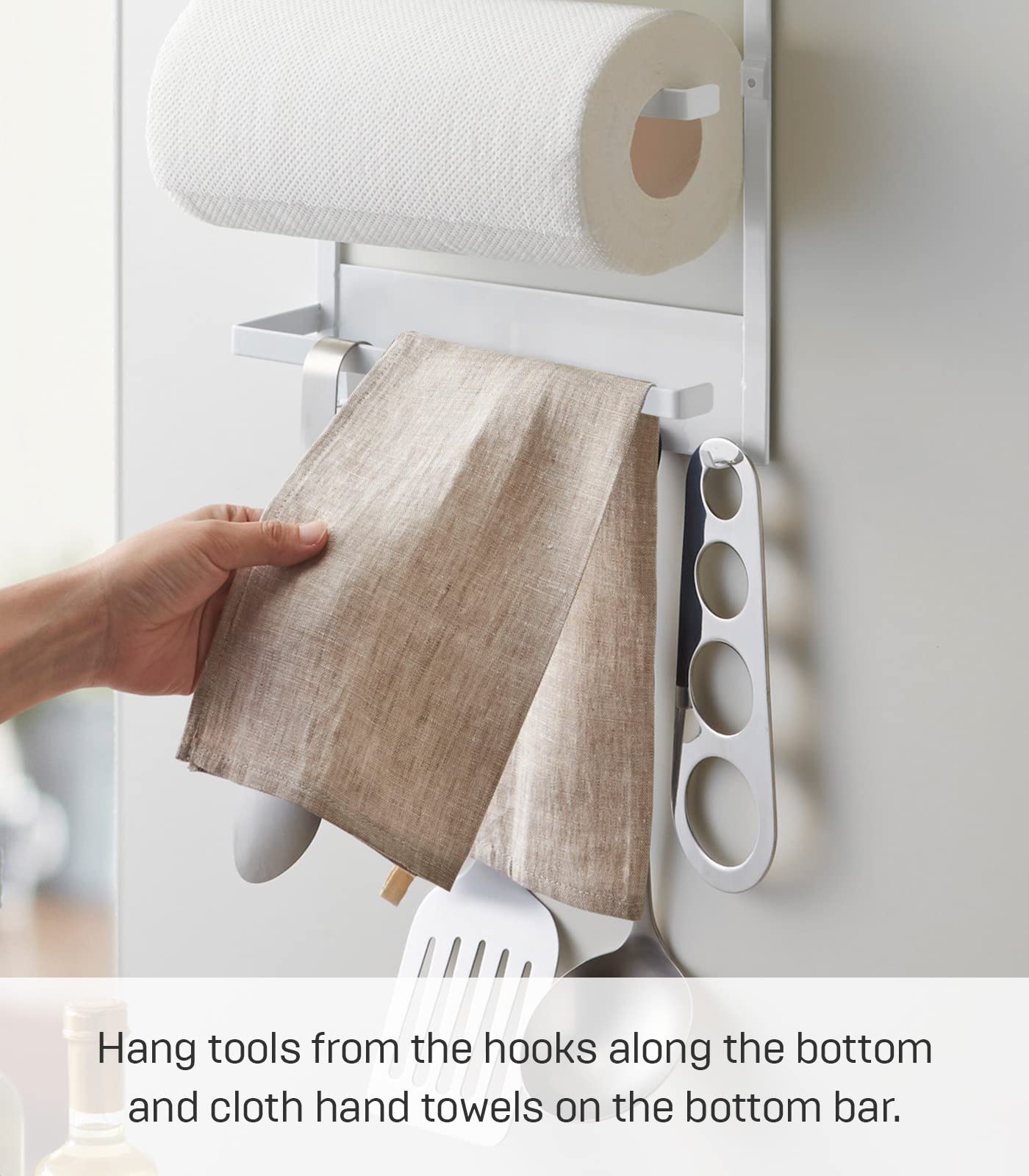 YAMAZAKI home 2560 Kitchen Rack-Magnetic Storage Holder & Organizer, One Size, White