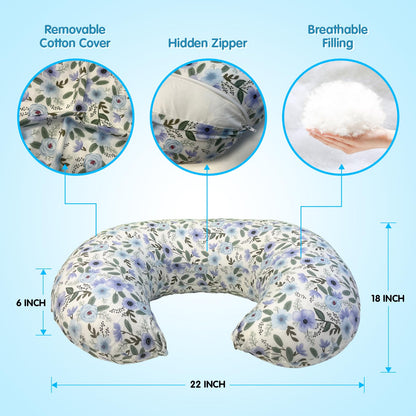 x-vesolje Nursing Pillow, Breastfeeding Pillows with Standard Size Removable Cover, Breast Feeding Pillow with Breathable Filling, Ergonomic Nursing Essentials for Bottle and Breastfeeding- Leaves…
