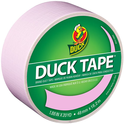 Duck Brand 240976 Color Duck Tape, Baby Pink, 1.88-Inch by 20 Yards, Single Roll