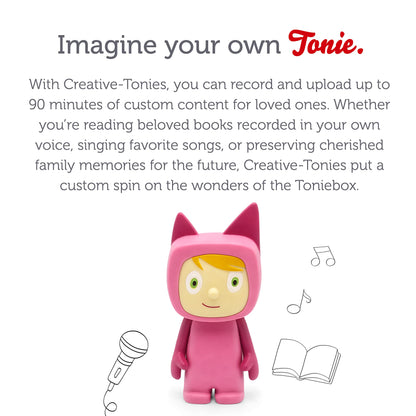 Tonies Creative Audio Character - Record and Upload up to 90 Minutes of Your Own Stories and Songs - Pink/Light