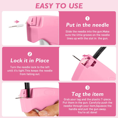 Stitch Gun for Clothing, Stitchy Gun Quick Clothes Fixer, Dress Tagging Gun-Includes 2,000 Black Fasteners & 2,000 White Fasteners & 6 Needles