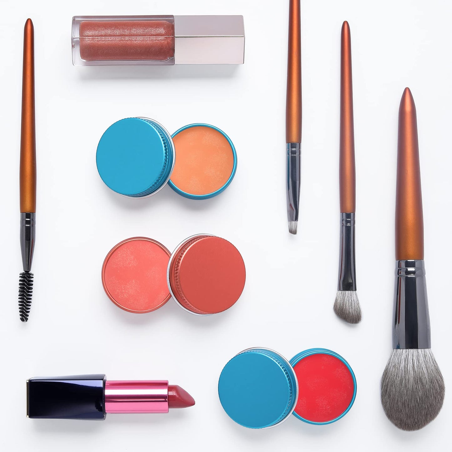 1 oz / 30ml Screw Top Aluminum Tin Jar with Screw Lid and Blank Labels (Orange - Pack of 32)