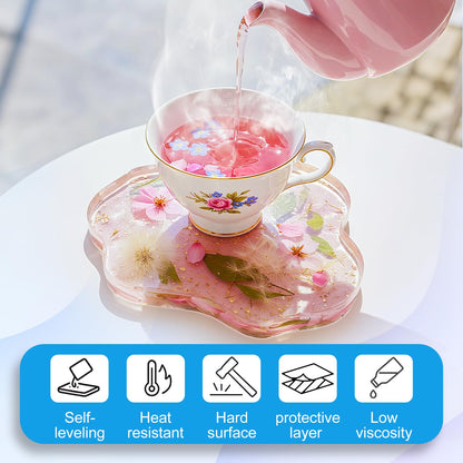 Teexpert Crystal Clear Epoxy Resin Kit 1 Gallon Self-Leveling Coating and Casting Resin, High-Gloss & Bubbles Free Resin and Hardener Kit for DIY Art, Jewelry, Table Top, Molds, Wood 1:1 Ratio