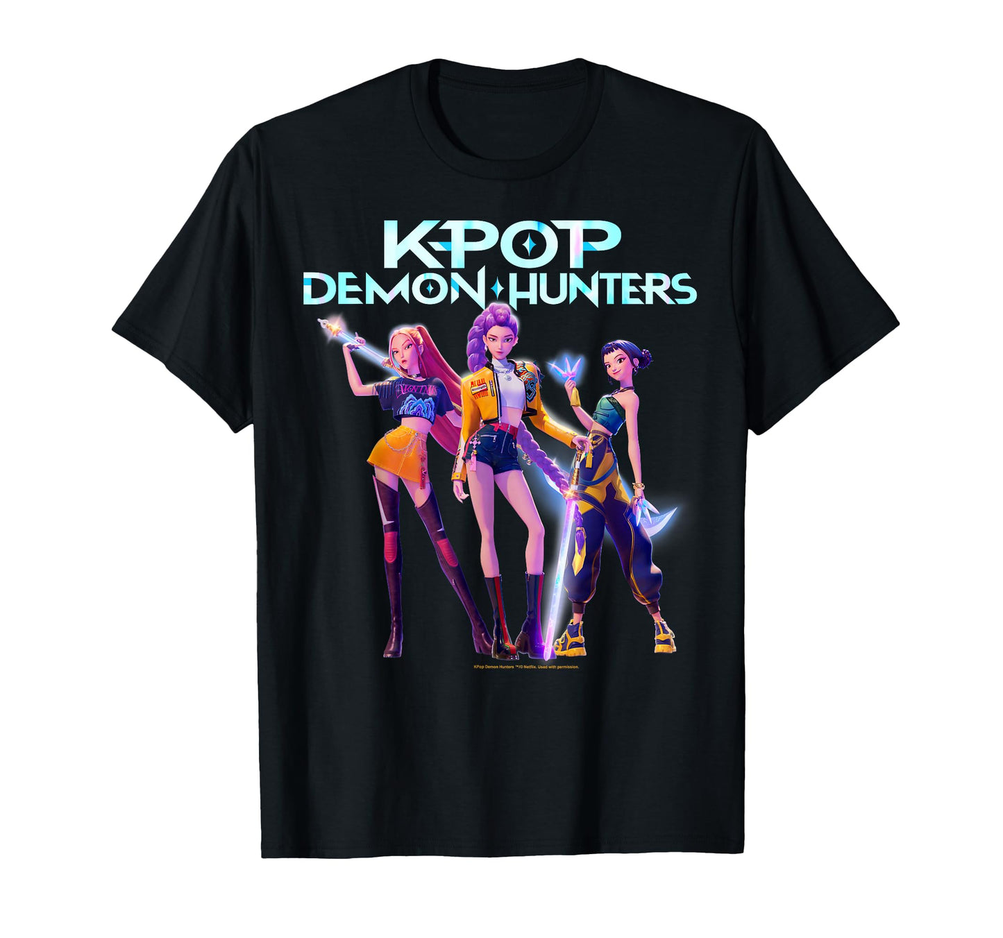 Kpop Demon Hunters Halloween Huntrix Heroic Poses Group Shot T-Shirt