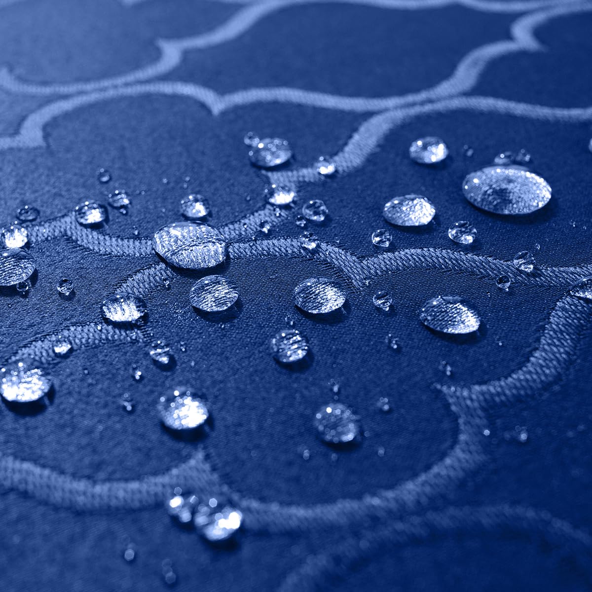 SASTYBALE Jacquard Tablecloth Flower Pattern Polyester Table Cloth Spill Proof Dust-Proof Wrinkle Resistant Table Cover for Kitchen Dining Tabletop Decor(Rectangle, 60" x 102" (8-10 Seats),Navy)