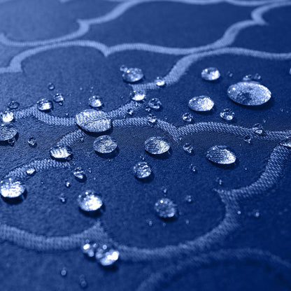 SASTYBALE Jacquard Tablecloth Flower Pattern Polyester Table Cloth Spill Proof Dust-Proof Wrinkle Resistant Table Cover for Kitchen Dining Tabletop Decor(Rectangle, 60" x 102" (8-10 Seats),Navy)