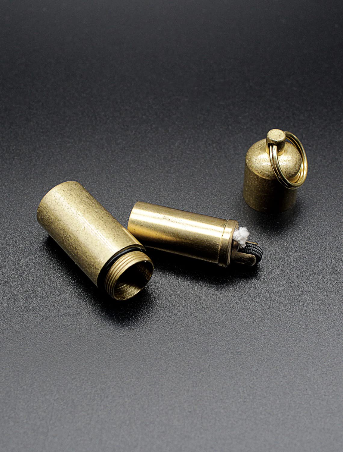 PPFISH Mini Brass Lighter - EDC Peanut Lighter Keychain - Waterproof Fire Starter Especially for Survival and Emergency Use