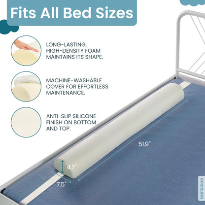 BANBALOO | Bed Bumper for Toddlers 53" | Bed Rails for Queen, King, Twin, Full-Size Bed | Toddler Bed Bumper | Bumpers for Bed | Bed Rail for Toddlers | Bed Barrier for Toddler | Foam Bumper