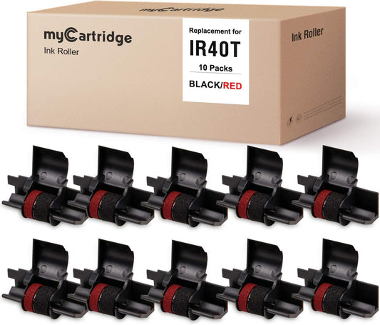 10 Pack MYCARTRIDGE IR40T IR-40T Ink Ribbon Compatible with Calculator Ink Roller IR-40T CP-13 NR-42 Replacement for Canon P170-dh MP11dx P23-dhv Sharp el-1801v el-1750v Casio hr-170rc(Red/Black)