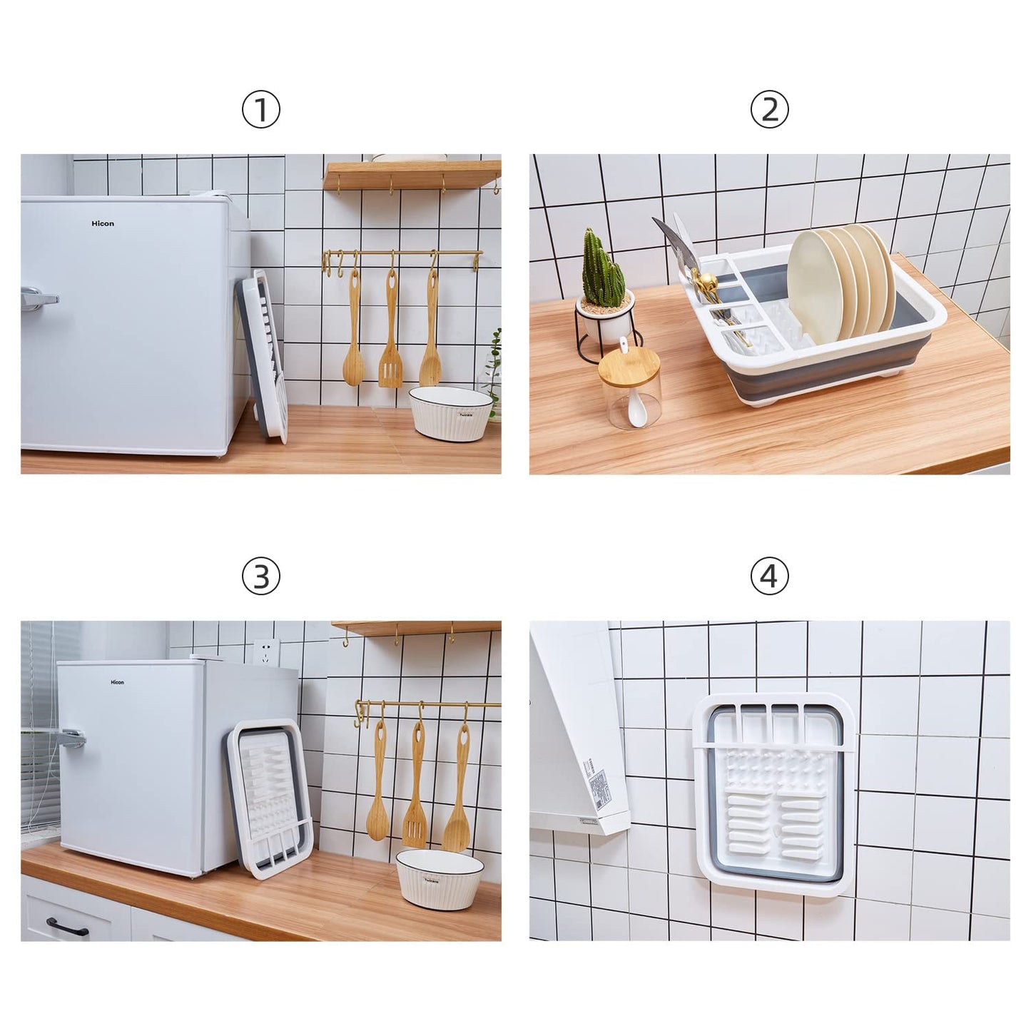 THANSTAR Collapsible Dish Drainer Portable Dinnerware Drainer Organizer for Kitchen RV Campers Travel Trailer Space Saving Kitchen Storage Tray