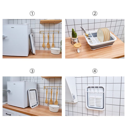 THANSTAR Collapsible Dish Drainer Portable Dinnerware Drainer Organizer for Kitchen RV Campers Travel Trailer Space Saving Kitchen Storage Tray