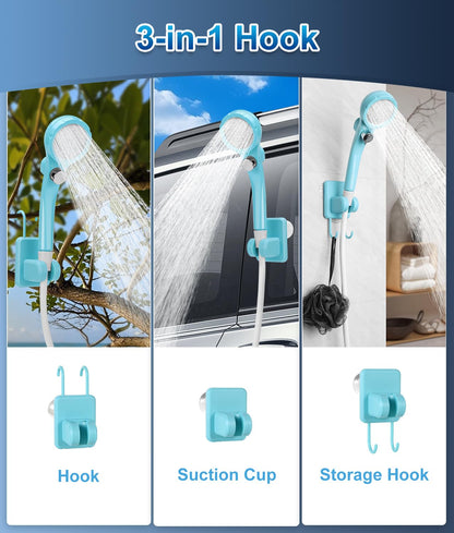 WADEO Portable Shower Camping Shower Outdoor Camp Shower Pump, Electric Rechargeable Portable Camping Shower, Powered by Rechargeable Battery for Camping, Hiking, Traveling