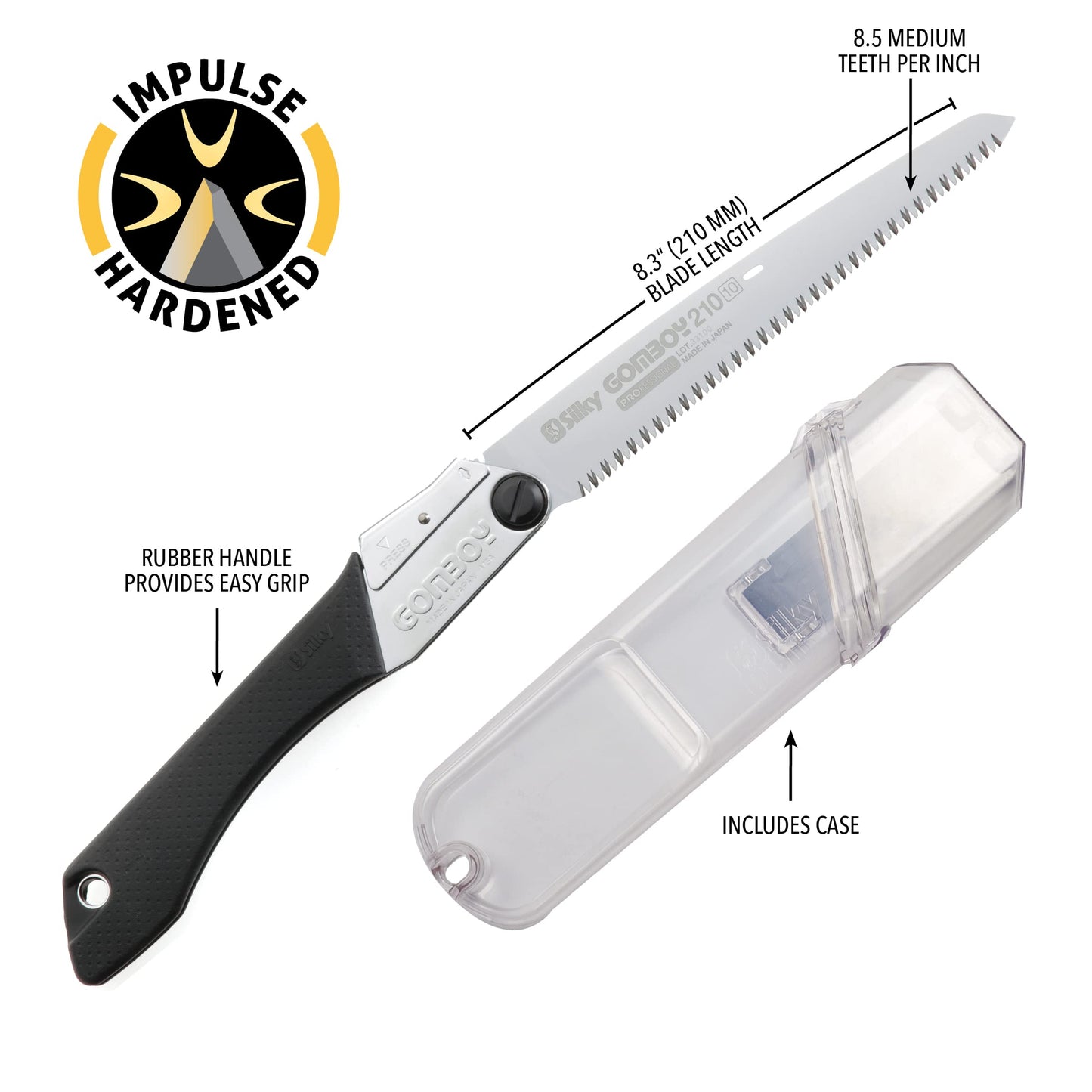 Silky GomBoy Professional Folding Saw 210mm Medium Teeth (121-21)