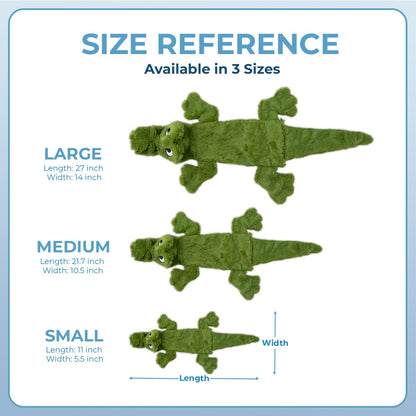 Best Pet Supplies 2-in-1 Stuffless Squeaky Dog Toys with Soft, Durable Fabric for Small, Medium, and Large Pets, No Stuffing for Indoor Play, Holds a Plastic Bottle - 1Wild Duck, Alligator, Large