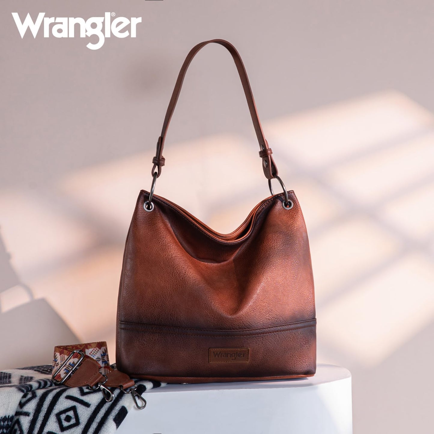 Wrangler Hobo Bags for Women Vegan Leather Shoulder Purses and Handbags with Crossbody Strap WG20-918ABR
