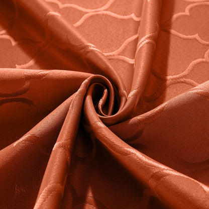 SASTYBALE Rust Jacquard Damask Tablecloth - 60x84 Inch Rectangle (Fits 6-8 Seats) - Fall Thanksgiving Decor - Water Resistant, Wrinkle-Free Polyester, Rustic Harvest Dining Cover for Parties