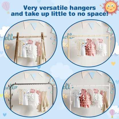 GoodtoU Baby Hangers, 60 Pack Baby Clothes Hangers for Closet Kids Plastic Hangers Toddler Infant Nursery Child Small Children (White)