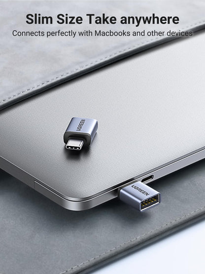 UGREEN USB to USB C Adapter 10Gbps,2 Pack USB C to A Adapter Compatible with iPhone 16 15 Pro/Samsung/MacBook Pro/Air/iPad Pro,Thunderbolt 4/3,Gray