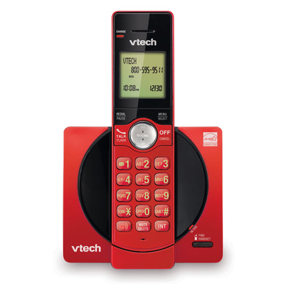 VTech Cordless Phone for Home with Caller ID/Call Waiting, CS6919-16 Landline Phones, Illuminated Keypad, Full Duplex Speakerphone, Wall Mount, Red