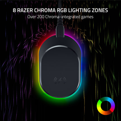 Razer Mouse Dock Pro with Wireless Charging Puck: Magnetic Wireless Charging - Integrated HyperPolling 8K Hz Transceiver - Anti-Slip Base - Chroma RGB Lighting - Classic Black
