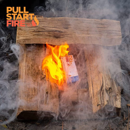 Pull Start Fire Pull String Firestarter | No Matches Required, Fire Starts in Seconds | for Campfires, Grill, Fireplace, BBQ | Lights Wet Wood, Easy to Use, Food Safe and Weather Resistant | 3 Pack