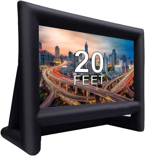 XHYCPY 20 Feet Inflatable Projector Screen Outdoor Inflatable Movie Screen with Air Blower Storage Bag, Easy Set Up Blow Up Screen for Backyard Movie Night, Theme Parties, Celebrations