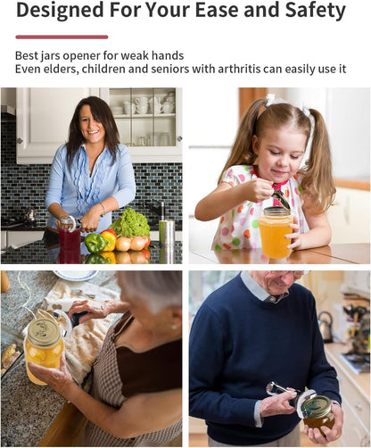 CYDW Mason Jar Opener Tool with No Lid Dents or Damage, Can Opener Manual Multi-Purpose, Easy Twist Manual Handheld Top Remover Utensil, Canning Supplies Tools and Bottle Opener, Made For Lifetime