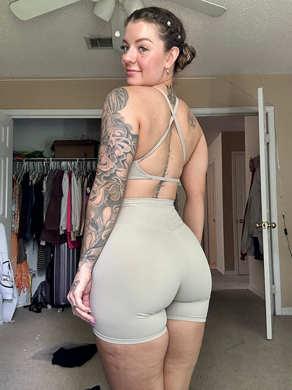 Aoxjox Women's Workout Sports Bras Fitness Sienna Low Impact Bra Yoga Crop Tank (Mink, Small)