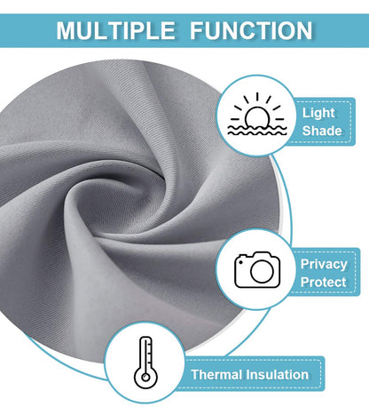 RYB HOME Blackout Curtains Room Dividers, Total Privacy Wall Divider Screens Noise Reduce Partition Curtain for Living Room Bedroom Patio Door, Light Grey, 1 PC, 100 inch Wide x 84 inch Long