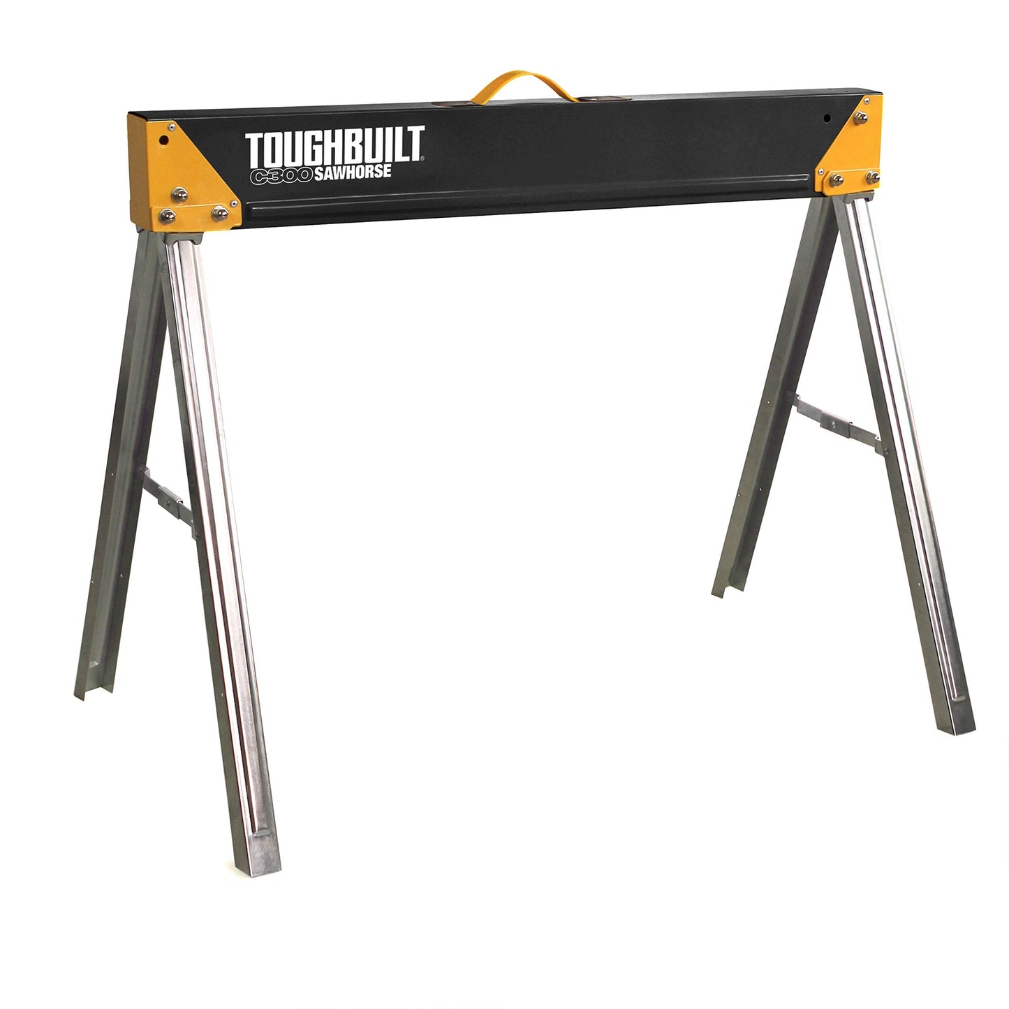ToughBuilt - Folding Sawhorse/Jobsite Table - Sturdy, Durable, Lightweight, Heavy-Duty, 100% High Grade Steel, 1100lb Capacity, Easy Carry Handle - (TB-C300) - 1 Pack