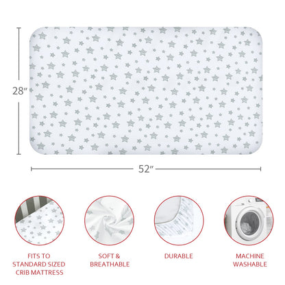 Crib Sheets for Girls 4 Pack, Fitted Crib Sheets for Standard Size Crib and Toddler Mattresses, Soft and Breathable Baby Gift Girl Set, Pink