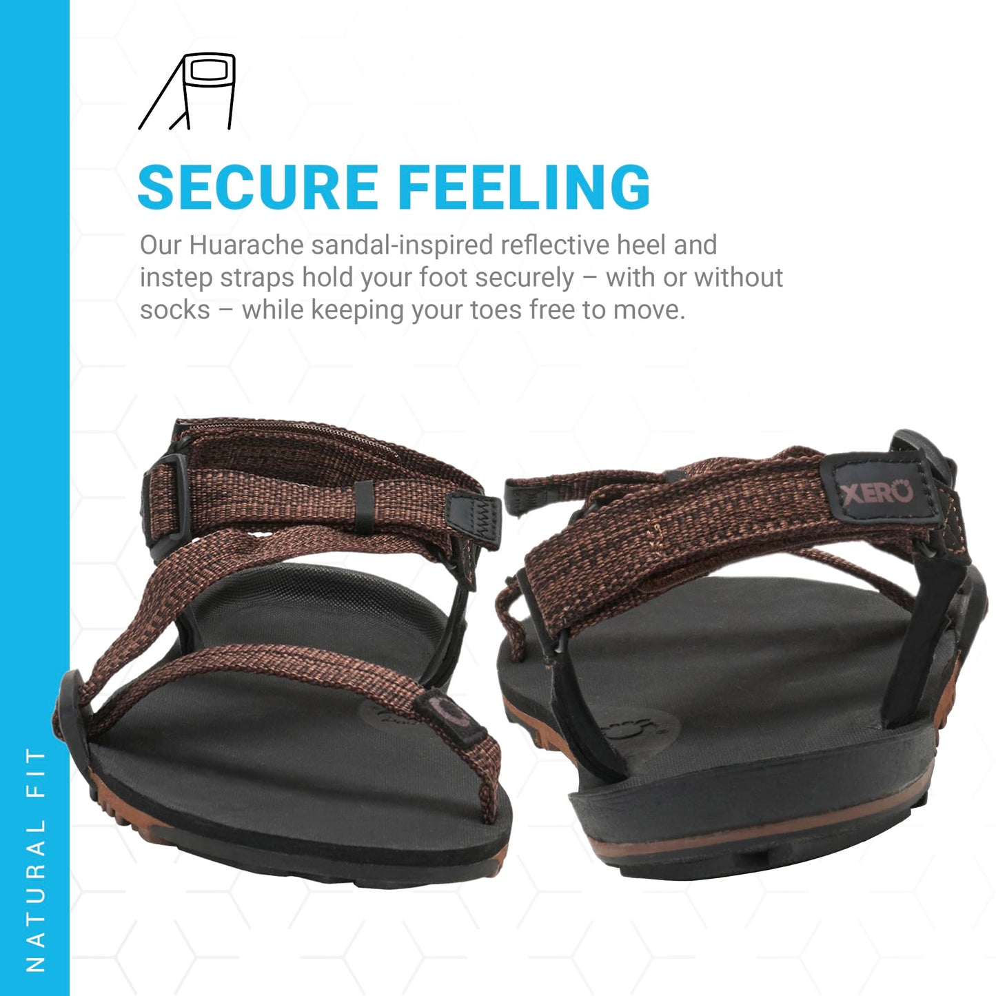 Xero Shoes Men's Z-Trail EV Barefoot Hiking Sandals, Multi-Brown, 12