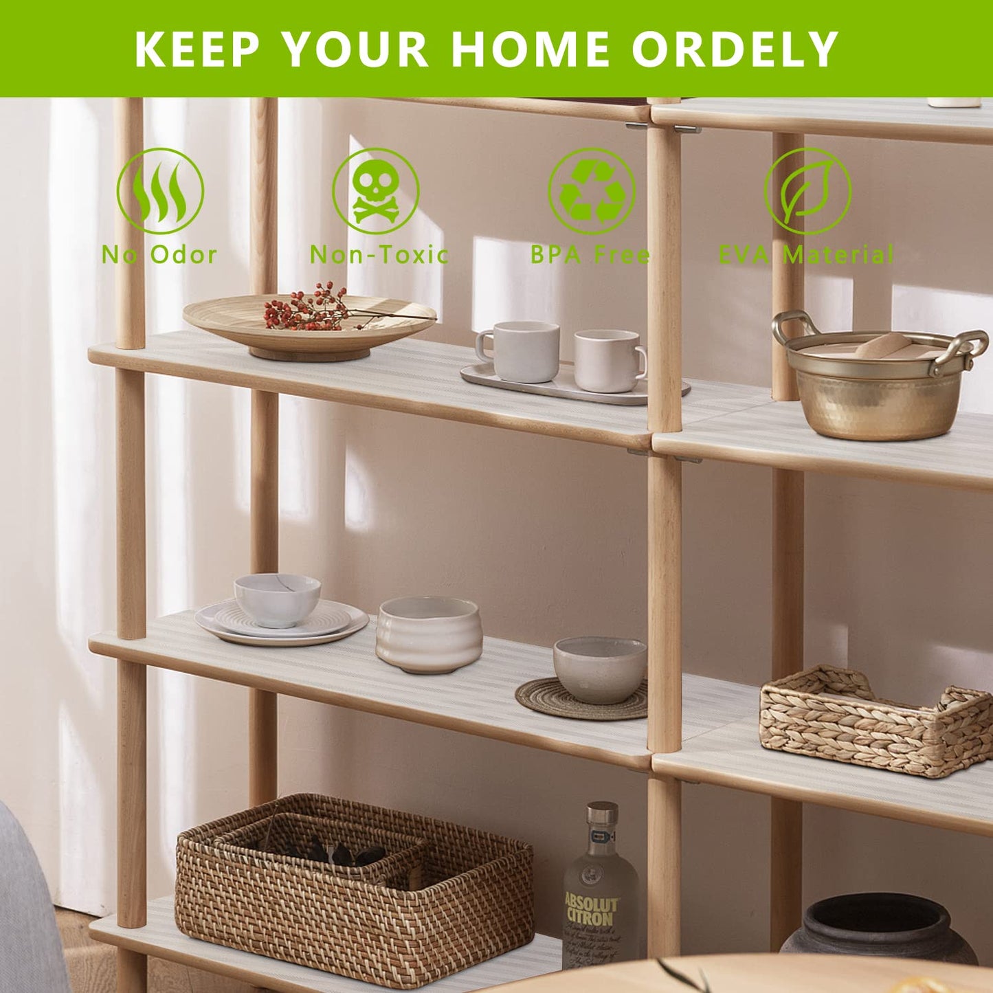 Shelf Liner Non Adhesive Refrigerator Mats Washable, No Odor Plastic Pantry Liners, Wire Shelf Paper & Drawer Liner for Cupboard,Kitchen Cabinets, Bathroom Shelves, Shoe Rack Transparent