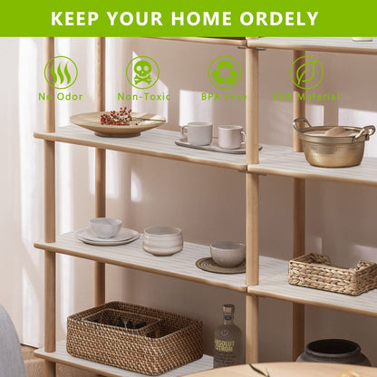 Shelf Liner Non Adhesive Refrigerator Mats Washable, No Odor Plastic Pantry Liners, Wire Shelf Paper & Drawer Liner for Cupboard,Kitchen Cabinets, Bathroom Shelves, Shoe Rack Transparent