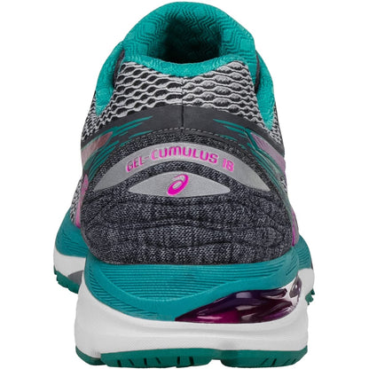 ASICS Women's Gel-Cumulus 18 Running Shoe, Silver/Pink Glow/Lapis, 5 M US