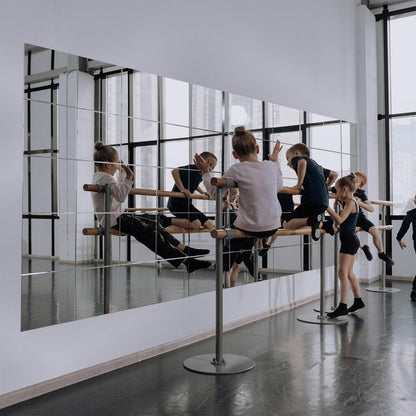 Ruomeng Home Gym Mirrors 12 Inch x 12Pcs Wall Mounted Mirror Glass Frameless Full Length Mirror Tiles for Home Gym, Bedroom, Door & Bathroom