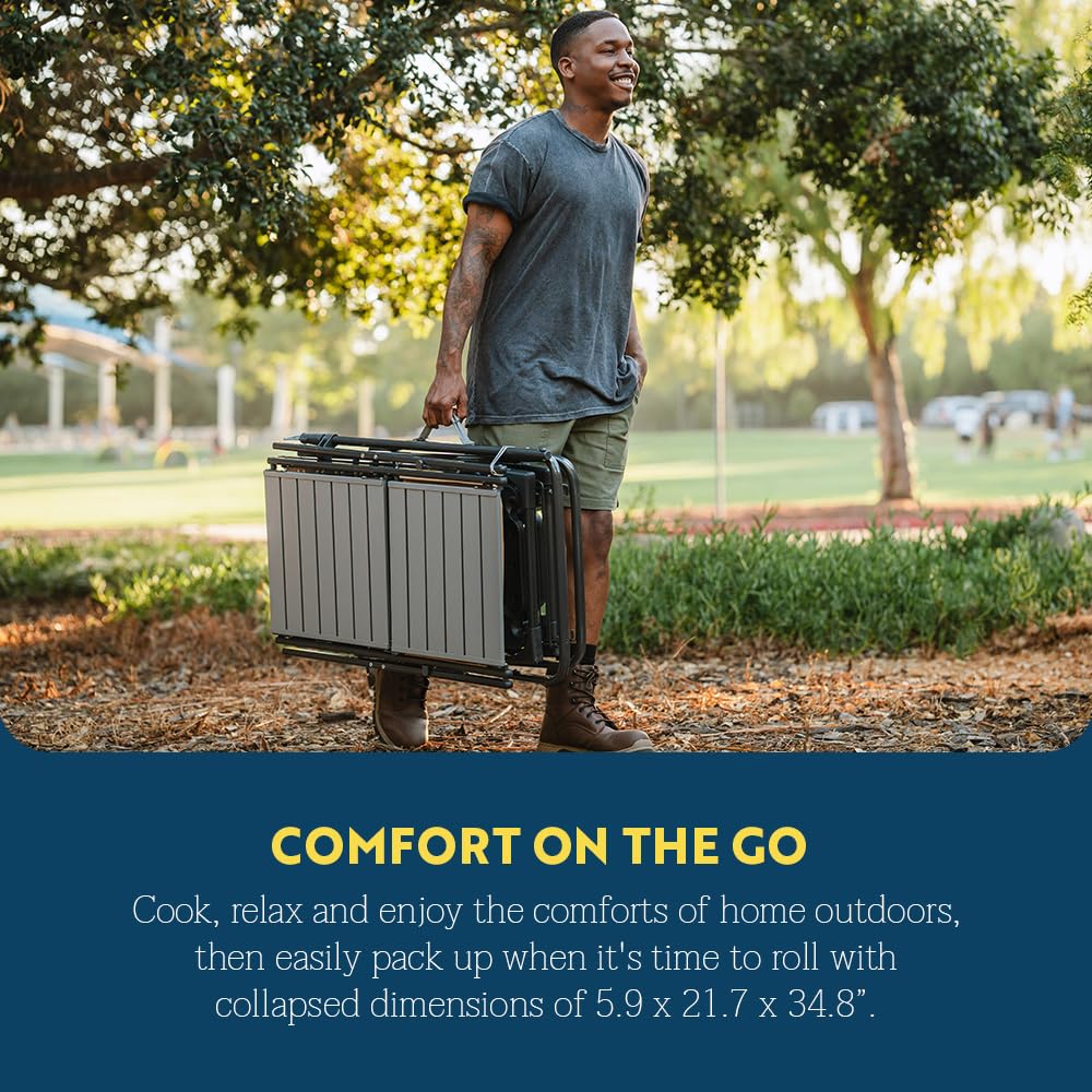 GCI OUTDOOR Master Cook Station | Portable Folding Kitchen Table with Soft Shell Sink, Heat Resistant Tabletop & Telescoping Lanter Pole, Perfect for Camping Trips