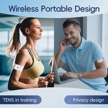 Comfytemp Wireless TENS Unit Muscle Stimulator for Pain Relief Therapy, Relieve Sciatica Rechargeable TENS Machine for Pain Management, Portable TENS Device for Back, Shoulder, Cramps Pain Relief