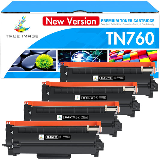 TN760 TN730 Toner for Brother Printer: Compatible for Brother TN 760 730 TN-730/TN-760 High Yield Black for MFC-L2710DW MFC-L2750DW HL-L2350DW HL-L2395DW DCP-L2550DW HL-L2390DW HL-L2370DW 4-Pack